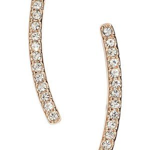 Nadri Pave Curved Bar Stud Earrings